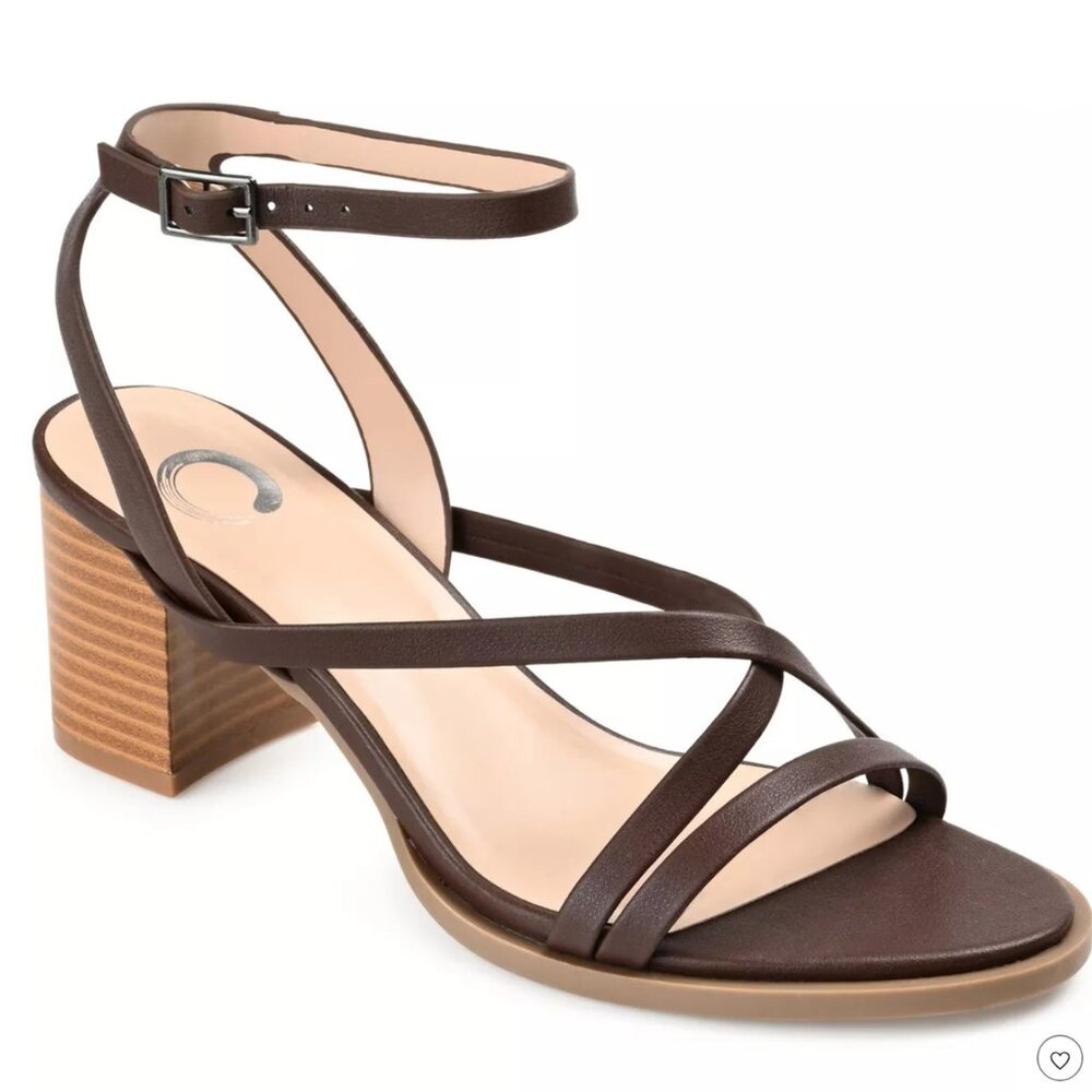 EUC Journee Collection Anikah strappy sandal, Brown size 12M - donate Nov 2025